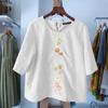 ZANZEA Women Casual Round Neck Floral Embroidery Loose Half Sleeve Blouse