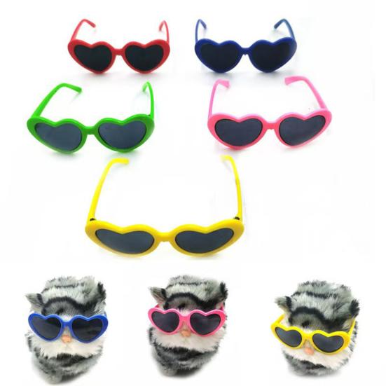 Heart Sunglasses for Dolls, Cute Pet Glasses for Stuffed Animals, Dress Up Accessories for Porch Goose Statue, Toy Eyewear for Kids