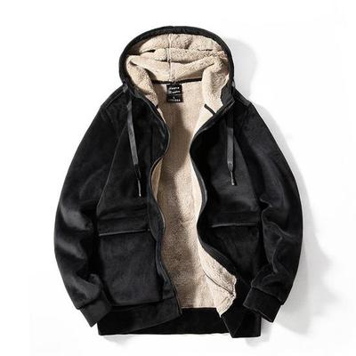 Winter Men's Fleece Warm Hooded Jacket Thicken Sweater Men's Sports Top