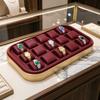 Velvet Bags Packaging Luxury Store Jewelry Stackable Display Necklace Ring Tray Custom Logo Jewelry Organizer Tray