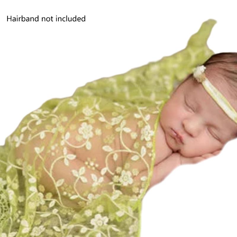 Unique Lace Embroidery Newborn Photography Props Soft Wrapping Cloth Photoshoots Baby Girls Photo Shoot Accessories