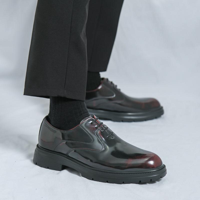 Fashion Comfort Thick Soled Leather Shoes Men Business Formal Flats Brand New Men Casual Shoes Classic Handmade Man Oxford Wedding Shoes