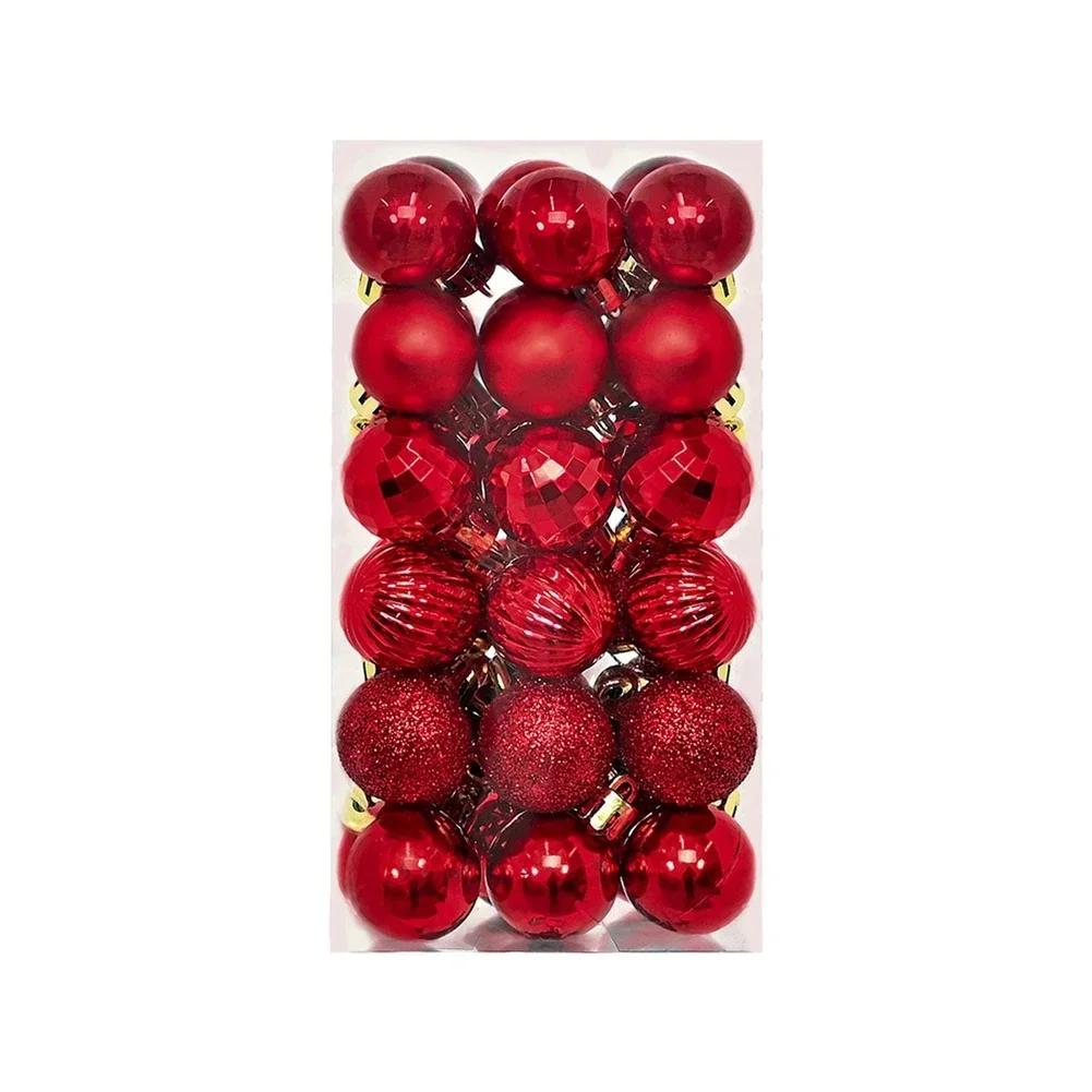 36Pcs/Box 3cm Christmas Ball Decoration Xmas Tree Pendent Ornaments for Home Decor New Year Party Supplies Christmas Gifts