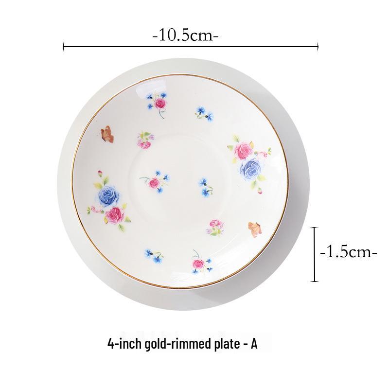 Gold-Rimmed Ceramic Jewelry and Soap Dish for Desserts and Storage