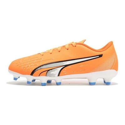Sapatos de Futebol Infantil de Cano Baixo para Grama Natural Ultra Play Sapatos de Futebol Infantil Laranja Branco 107233-01