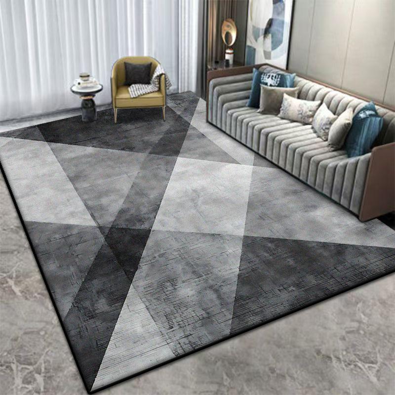 Modern Decorative Rug for Living Room Geometric Antiskid Sofa Tables Mat Flannel Soft Bedroom Cloakroom Carpet Machine Washable