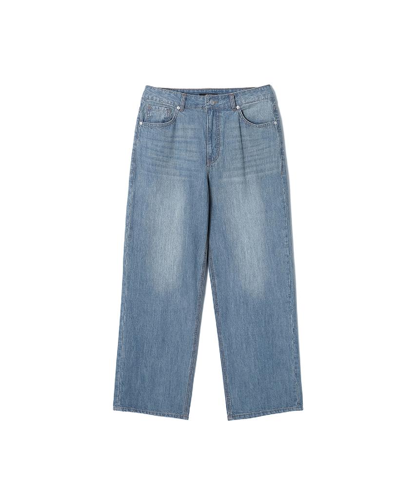 ADHOC Men'S Semi-Wide Fit Denim Pants (Lt-Indigo) (Hc4Dp11)