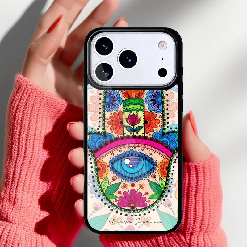 Hamsa Hand of Fatima Phone Case for iPhone 17 16 15 14 13 Pro Max Back Cover for 12 11 Pro Coque