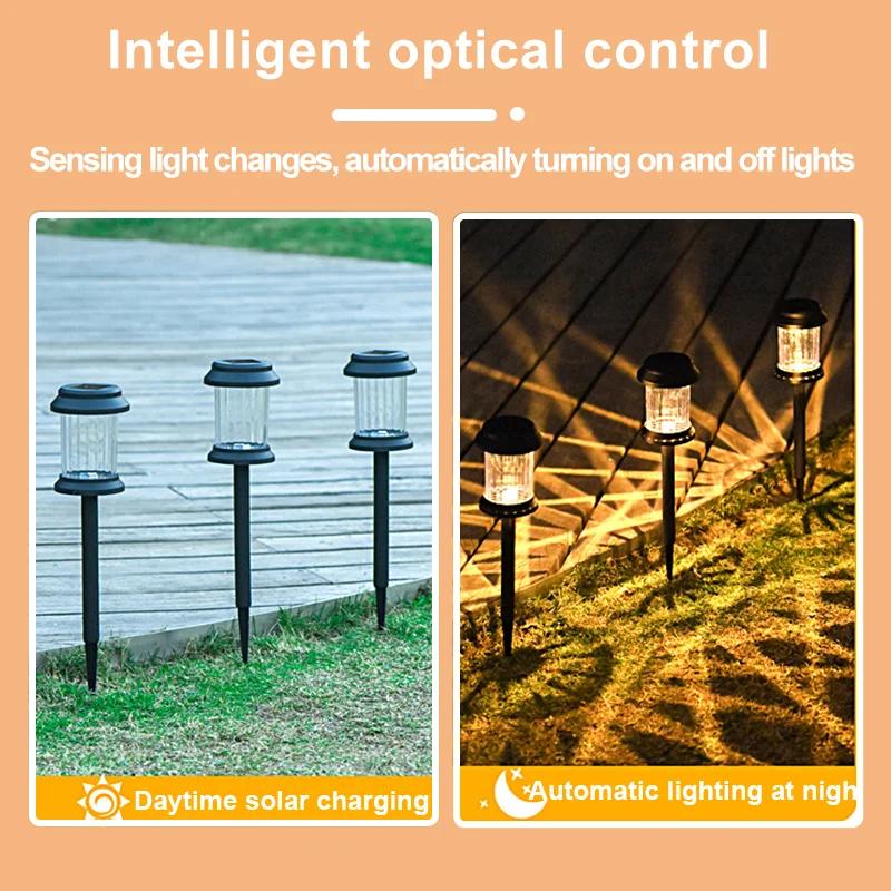 1Pcs Solar Garden Lawn Lights LED Street Lamps Outdoor Waterproof Solar Stake Lights for Pathway Yard Path Landscape Decor