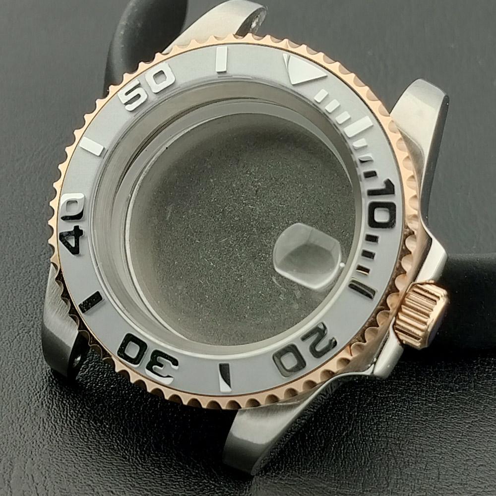 40mm Mechanical Watch Case for NH Series 35 36 38 Movement Yacht Design Style with Sapphire Crystal Watch Box Parts 7