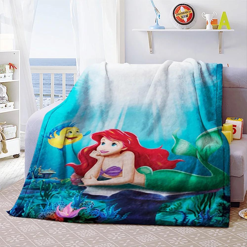 Mermaid Princess Ariel Home Textile Coral Fleece Throw Blankets Good Quality Flatsheet Bedding for Baby Kids Girls Gifts