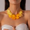 Irregular Acrylic Beaded Double-layer Necklace for Women Exaggerated Clavicle Chain Holiday Accessories