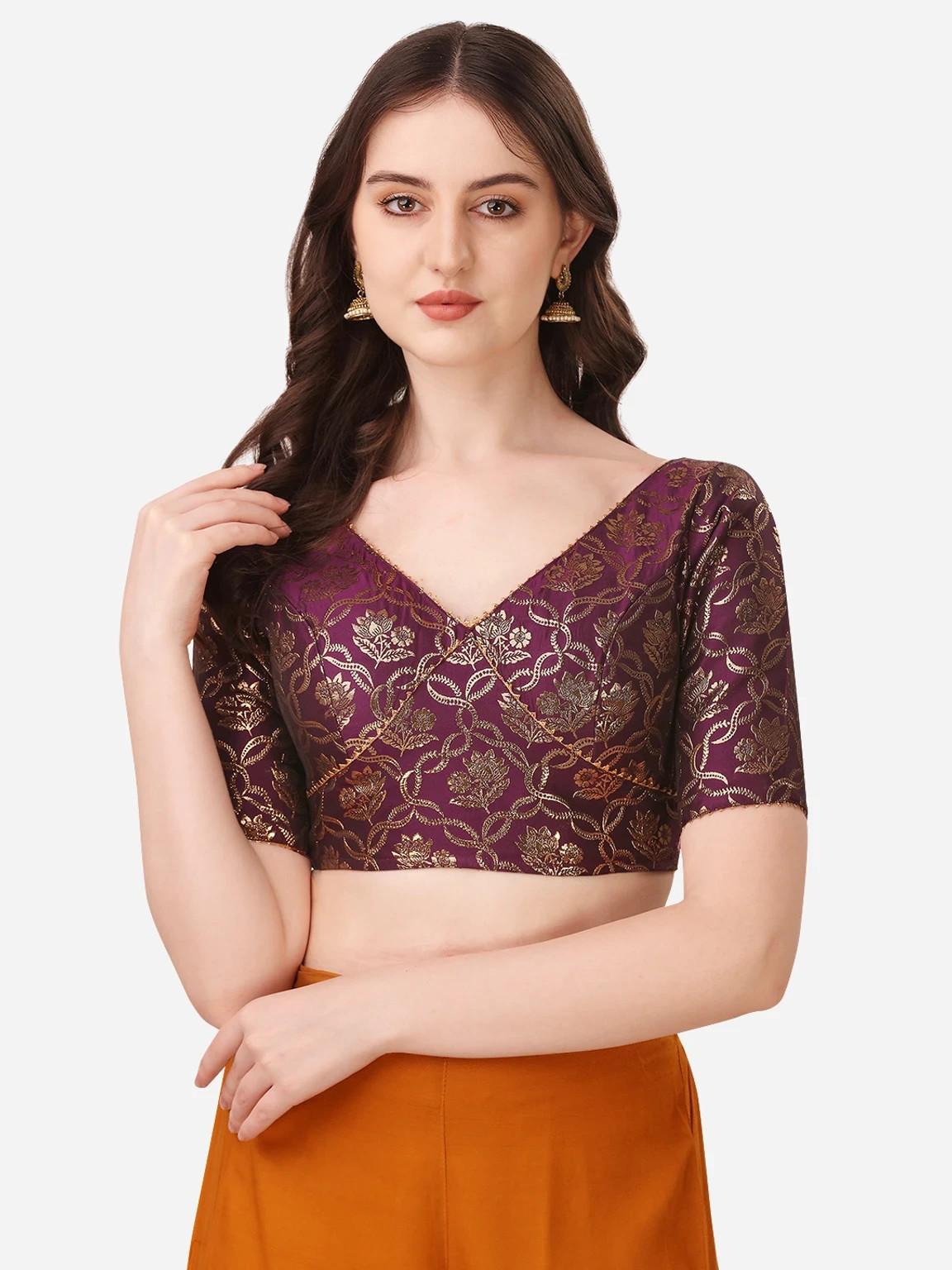 Indian Wedding Party Wear Designer Blouse Beautiful Women s Stitched Choli Dress винный