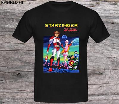 Starzinger 70er Jahre Klassiker Japan TV Zeichentrick Herren T-Shirt Schwarz Sommer Herren Tops Herren Baumwoll T-Shirt Eurogröße