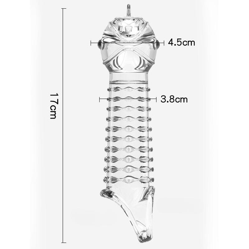 17cm Stor Hodet Penishylse Penisforstørrelseshylse Fortykker Penisforlenger 4cm Sexleketøy for Menn Voksenleketøy Seks produkter