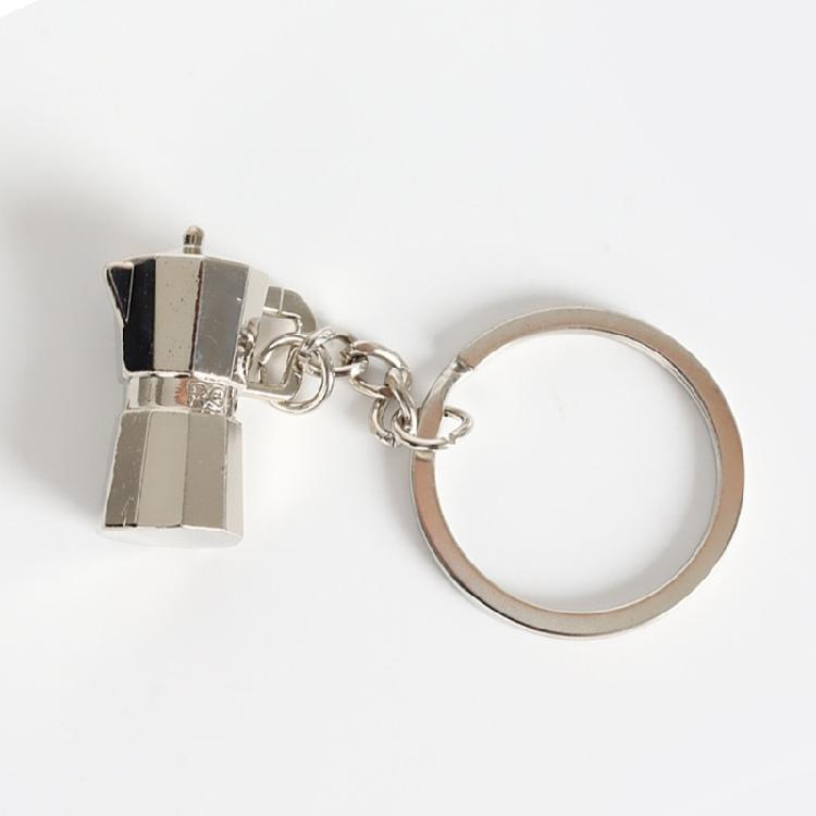 Pack of 5 Coffee Culture Symbolic Portafilter Keychain Espresso Machine Accessory Bag Pendant Metal Texture for Gifting