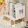 Cute Bookends Organizer for Desk Pastel Kids Book Holder Shelf with Multi-Compartment, Anti-Tip Base & Open Design, Study Decor for Textbooks