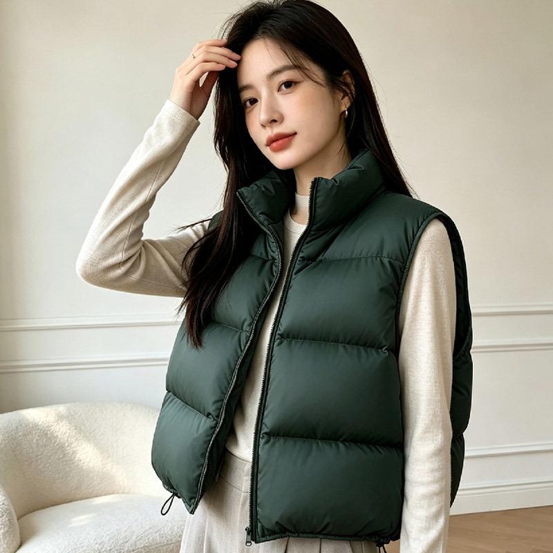 Puff Down Vest Women's New Couple Stand-up Collar Fashion Loose Casual Thickened Vest Jacket Tide