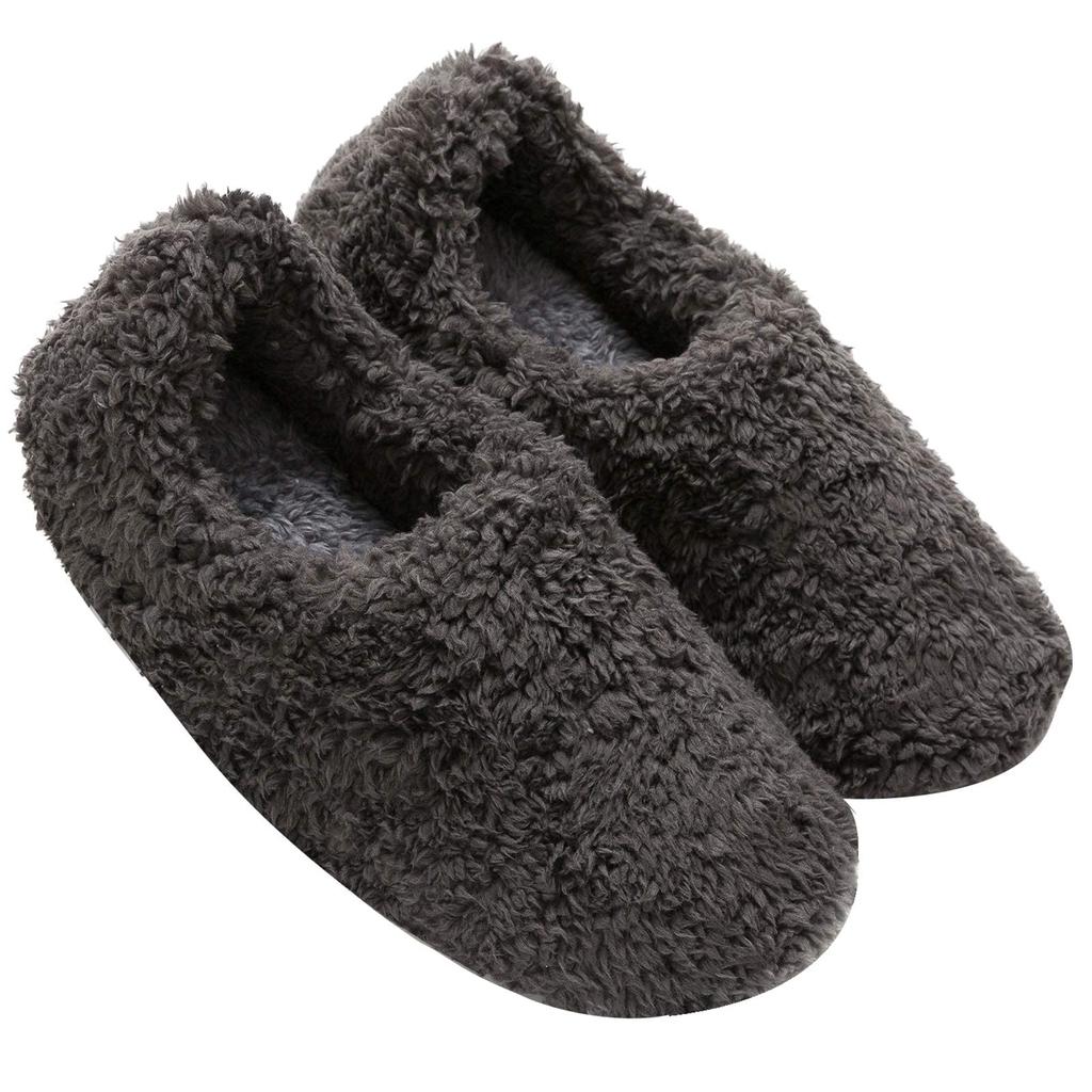 Warm Room Slippers with Carbon XXL [mianshe] Heels, Unisex, Fluffy, Lightweight, Washable, Black,