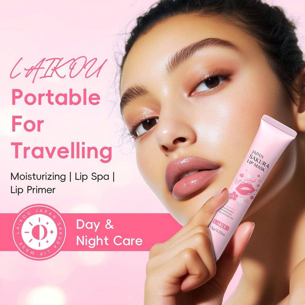 Sakura Lip Mask,prevent peeling and cracking. Moisturizing and hydrating. Brighten lip skin tone. reduces lip lines,