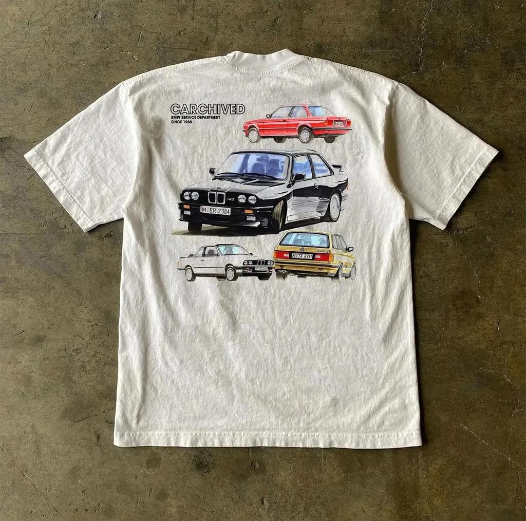 2024 Y2k Street Vintage Animated Alphabet Print Short Sleeve T-shirt Women's Summer Harajuku Fashion Casual Loose Top