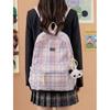 SchoolbagYZ Korean version ins small fresh and lightweight schoolbag female high school student college student plaid cute backpack waterproof 