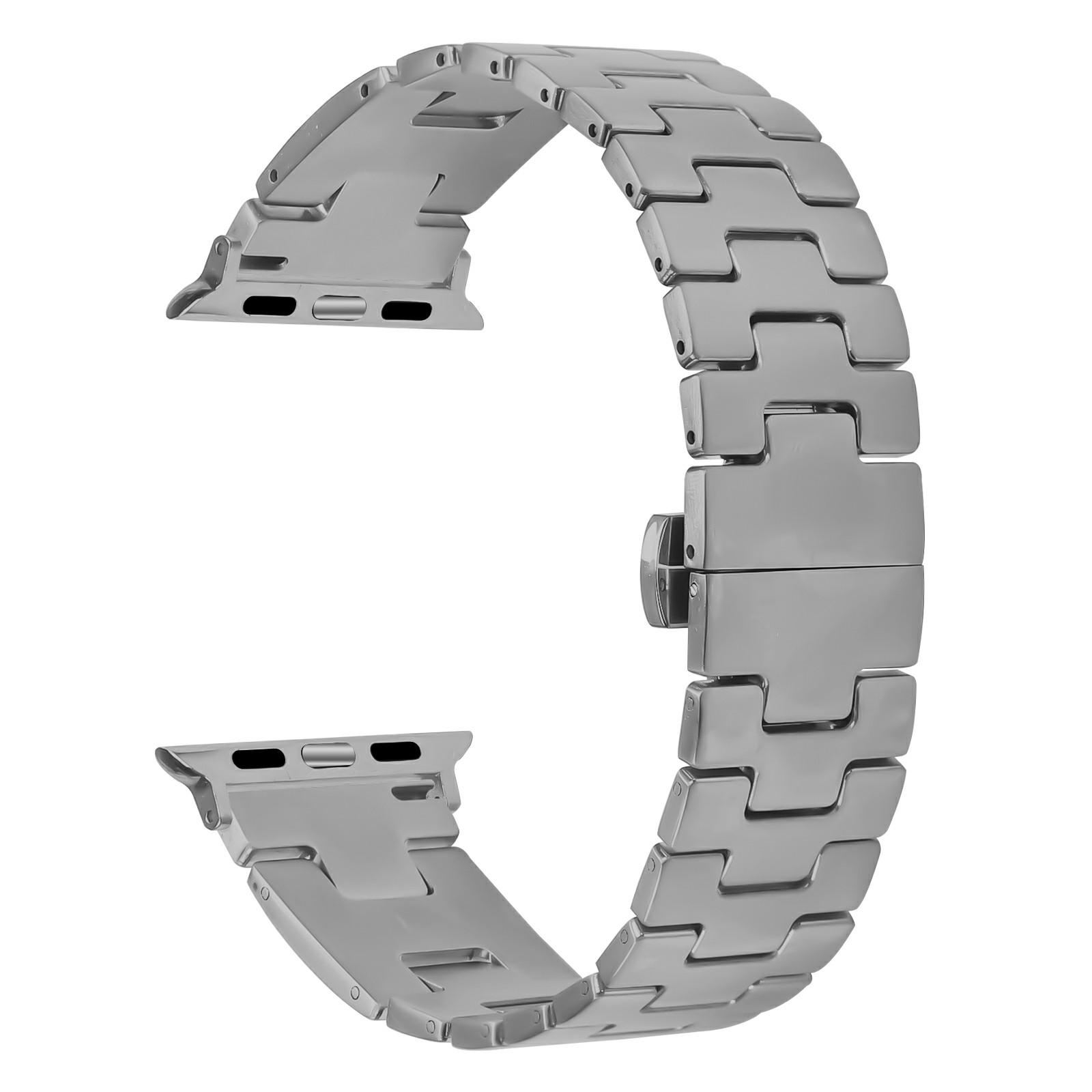 

Запасний ремінець для Apple Watch Series 10 Ultra 9 8 7 SE 6 5 4 3 2 1 46мм 49мм 45мм 44мм 42мм Металевий ремінець для годинника типу H Titanium Grey