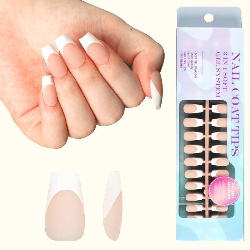Direct Sales Prefabricated French Nail Art Hot Sale Sweet Fake Nails Removable Wearable Nail Nail Products Finished Products