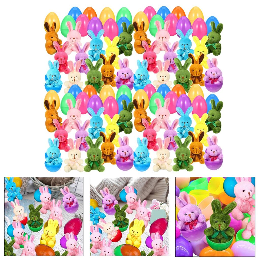 Easter Eggs Filled with Plush Bunny Doll for Classroom Rewards Carnival Prizes Basket Stuffers Hunting Games