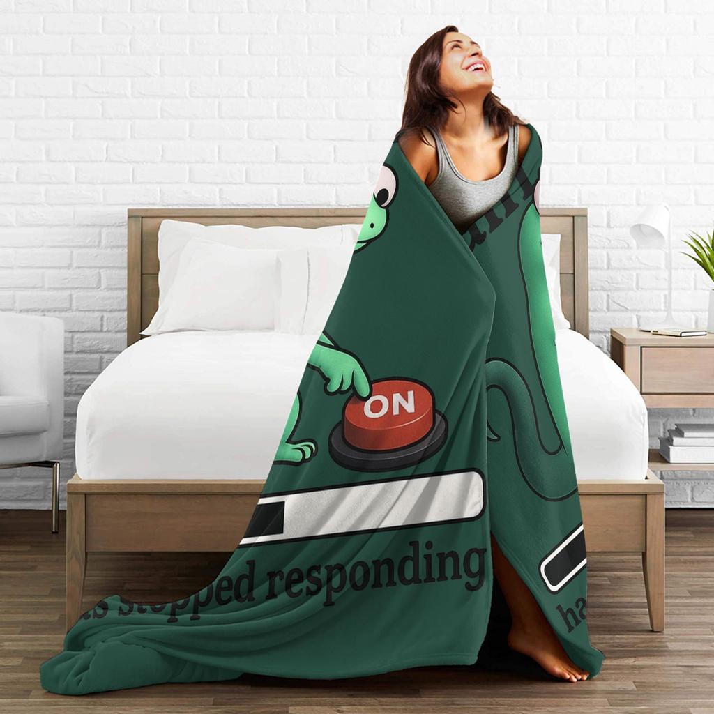 Funny Tom Lizard Lizard Meme Has Stopped Responding Flannel Blankets Hoppers Custom Throw Blanket for Home 150*125cm Quilt,