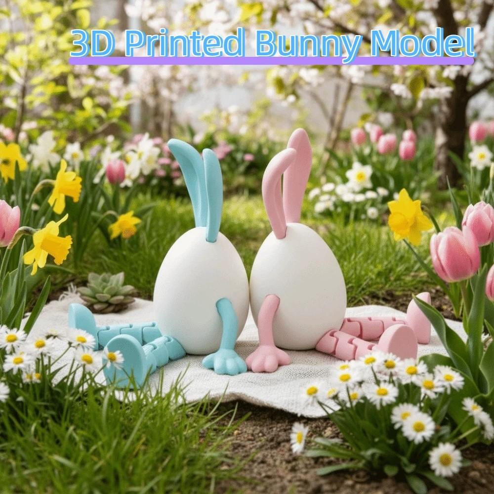 Cartoon Easter Rabbit Ornament Movable Easter Egg Creative Bunny Toy Surprise Toys