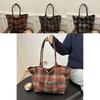 Luxurious Large Tote Bag For Women Stylish Plaid Design Perfect For Fall And Winter