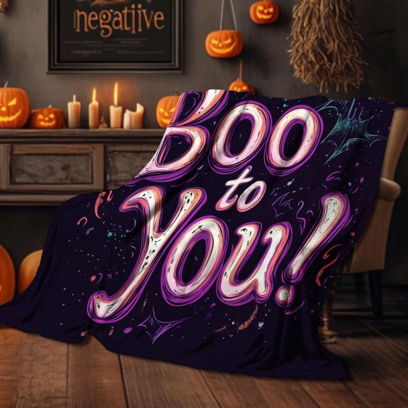 Halloween Print Flannel Blanket Soft Cozy Throw Bed Sofa Plush Fleece 70x100 To 150x200cm