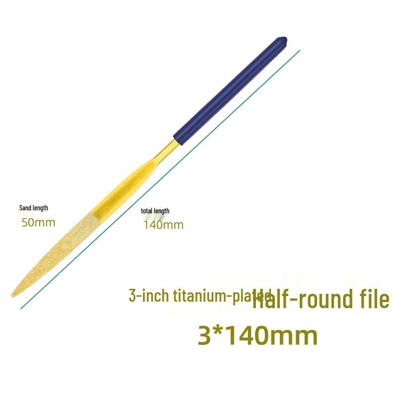 Sada diamantových pilníků Lionwei s titanovým povlakem - 3", 4", 5" Různé ploché, malé a trojúhelníkové pilníky pro broušení slitin.