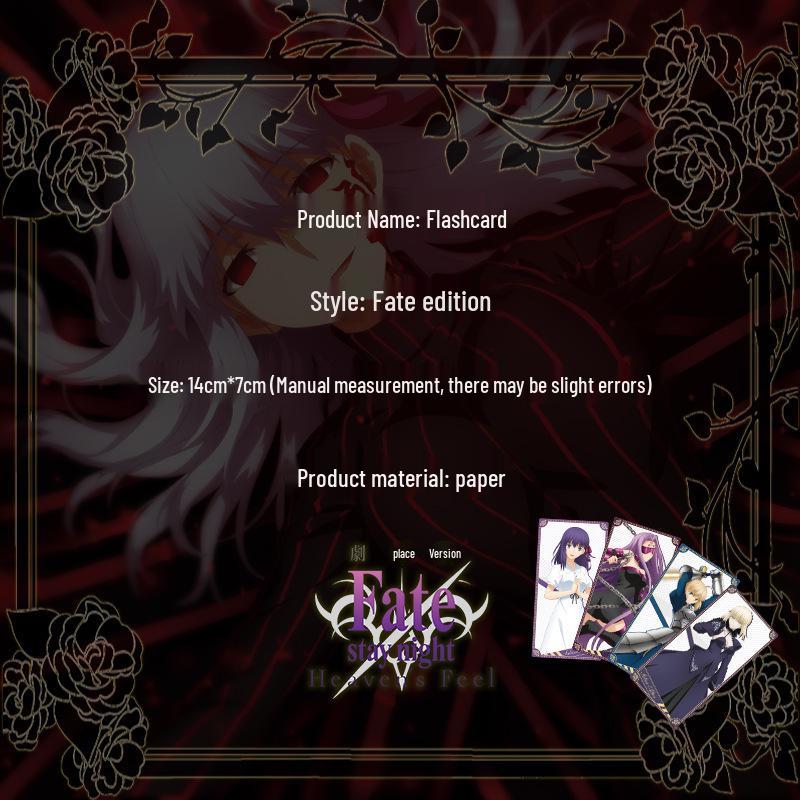 Fate Series Flash Cards Featuring Sakura, Rin, and Saber - Anime Merchandise