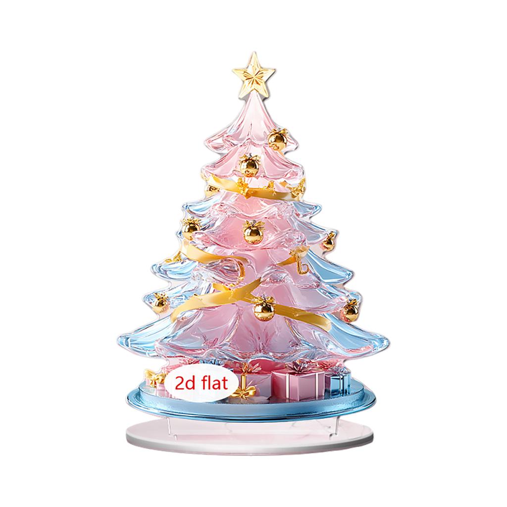 2D Flat Acrylic Christmas Color Gift Christmas Tree Home Living Room Holiday Desktop Decoration Assembly Props