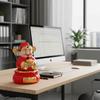 Solar Powered God Of Fortune Sculpture ABS Car Ornaments Nodding Lucky Wealth Statue  Festive Gifts