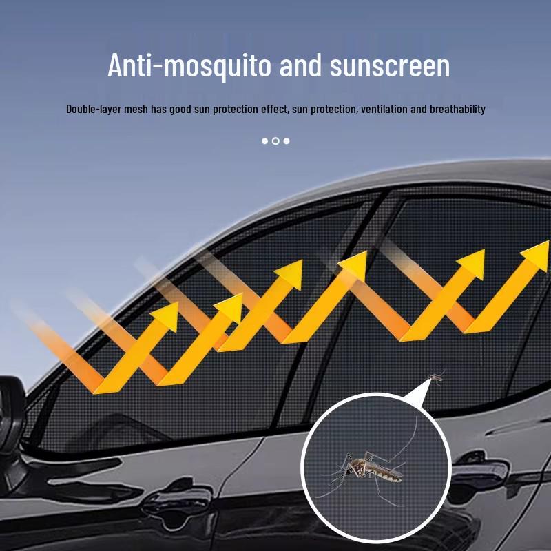 Universal Car Sunshade: Anti-Mosquito Mesh, Heat Insulation, Privacy Blackout, Sun Protection Window Curtain.