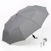 10-Bone Double Artsy Umbrella Extra-Large Reinforced Men's and Women's Three Foldable Umbrella One-Drop Drying Business Umbrella Solid Color Umbrella