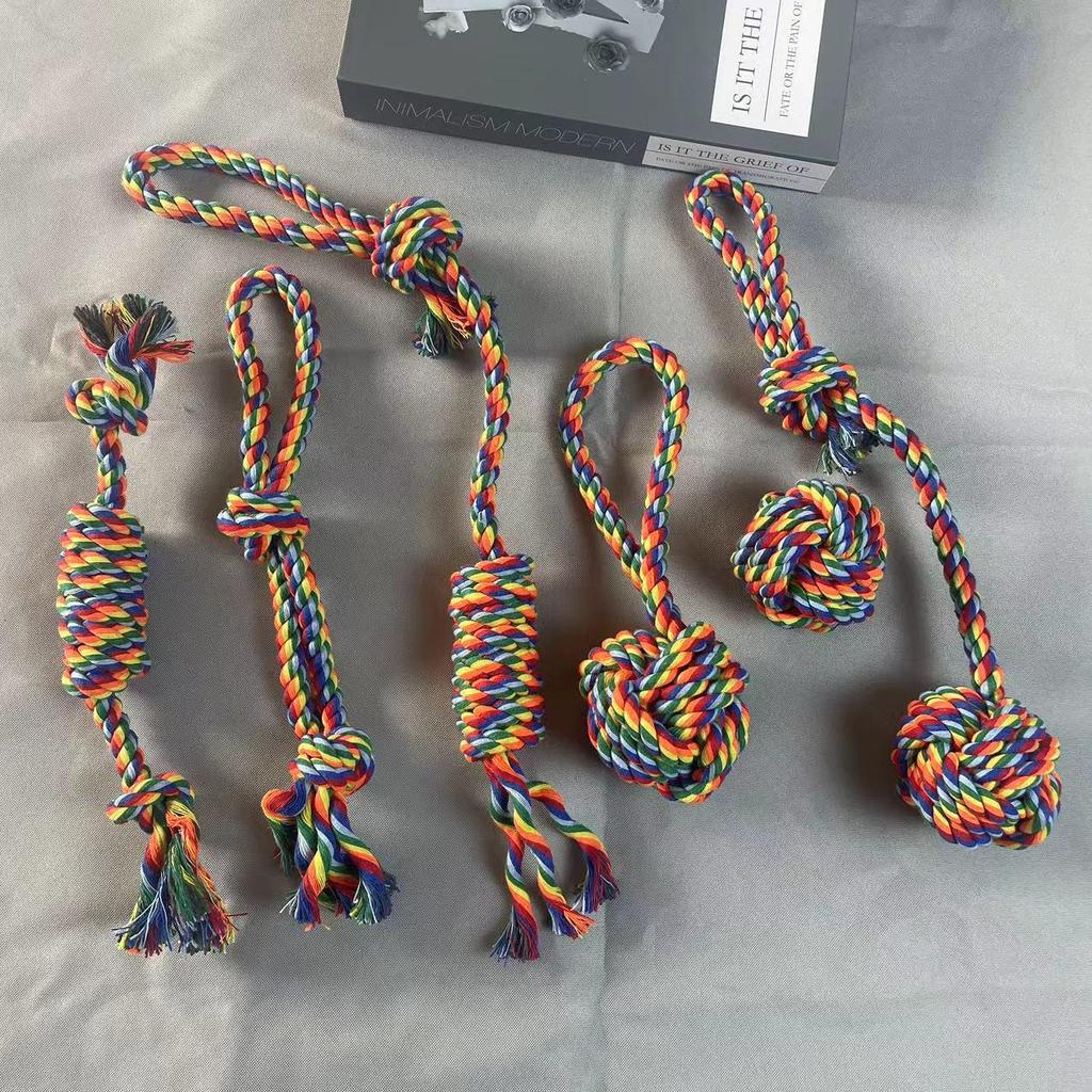 Durable Cotton Rope Knot Toy Set for Small, Medium, Large Dogs