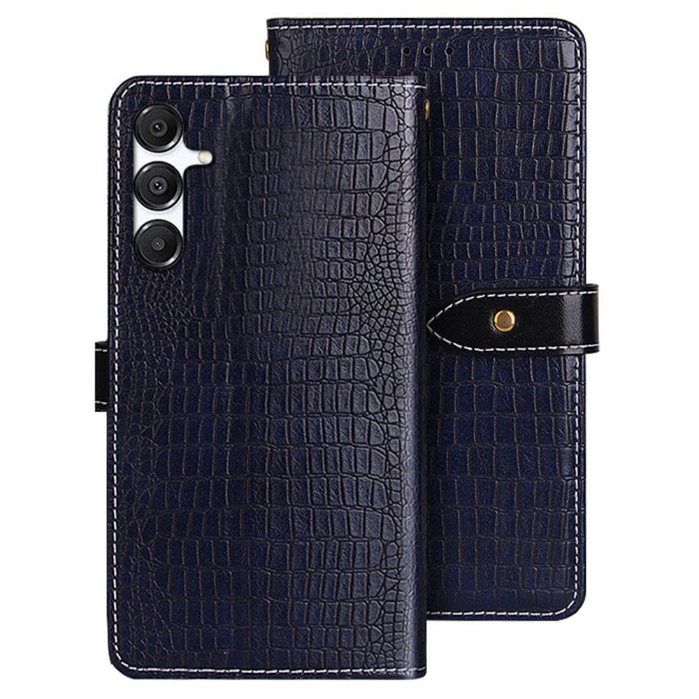 

IDEWEI For Samsung Galaxy A36 5G/A56 5G Case Crocodile Texture PU Leather Flip Phone Cover Blue
