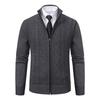Men's Casual Cardigan Stand Collar Sweater Jacket Warm Slim Fit Sweater