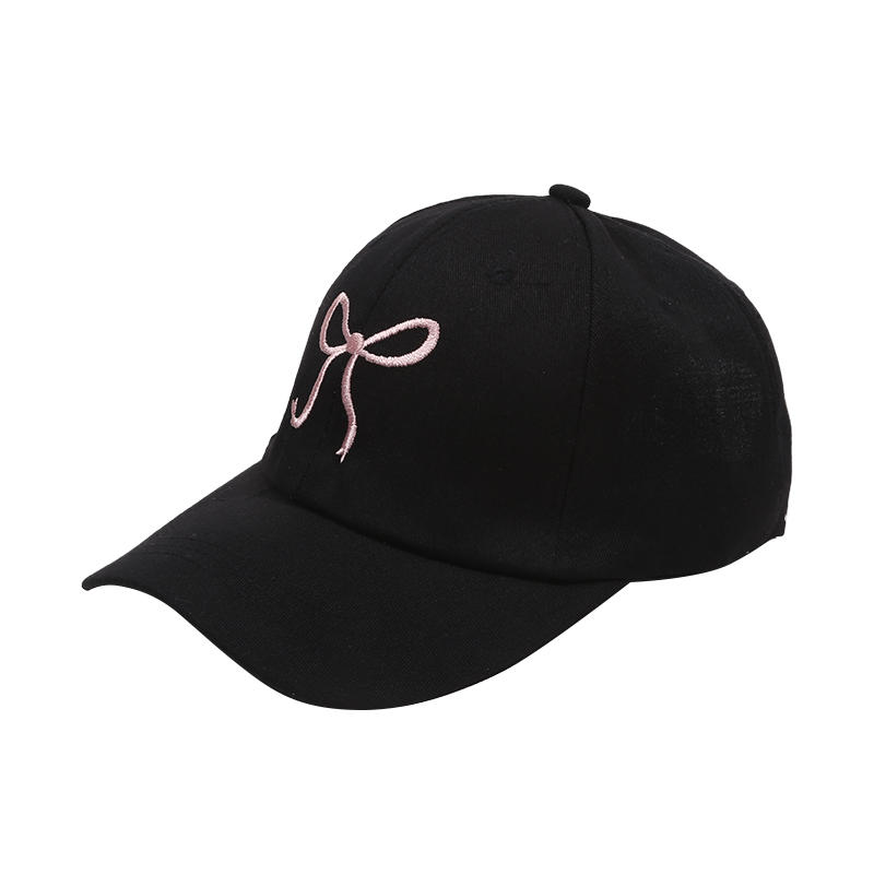 Bow Tie Baseball Cap Female Big Head Baseball Cap American Wide Brim Retro Trend Embroidery Duck Tongue Cap