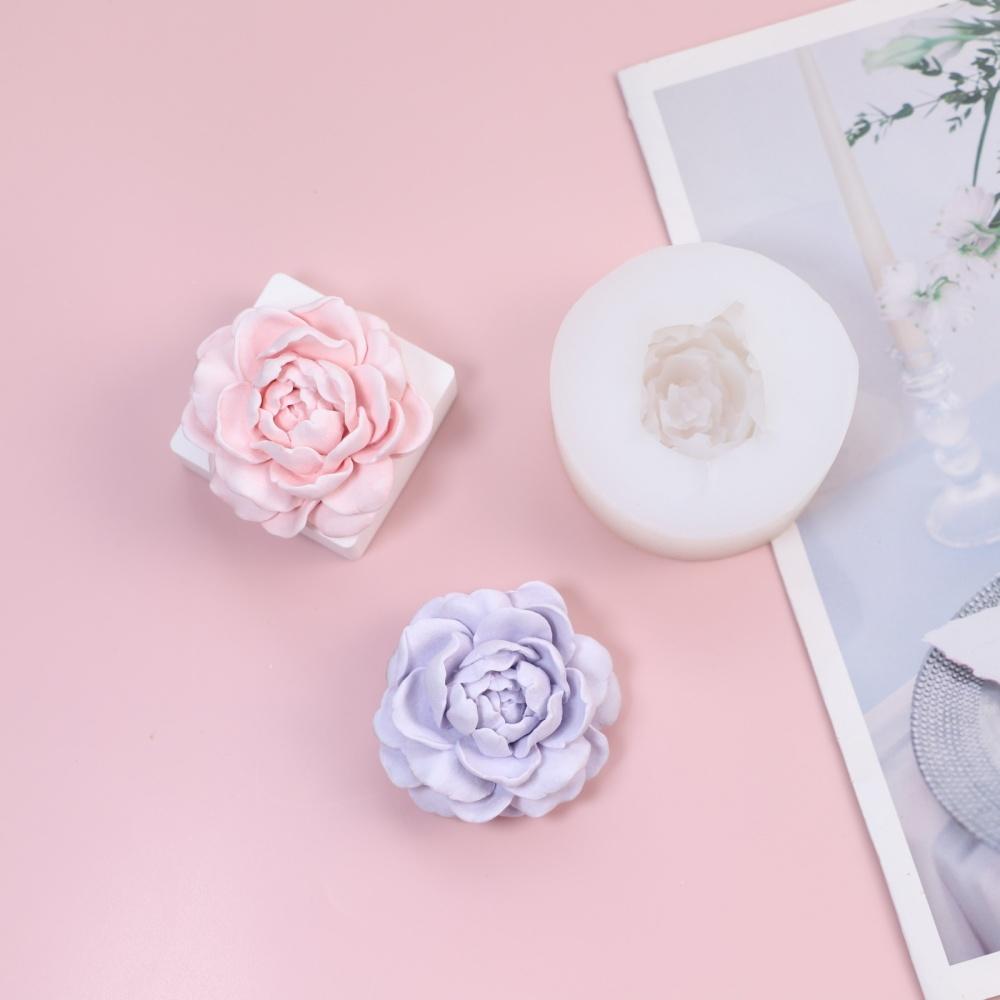 Love Flower Silicone Mold DIY Heart Shaped Rose Scented Candle Plaster Soap Resin Molds Handmade Chocolate Dessert Cake Tool