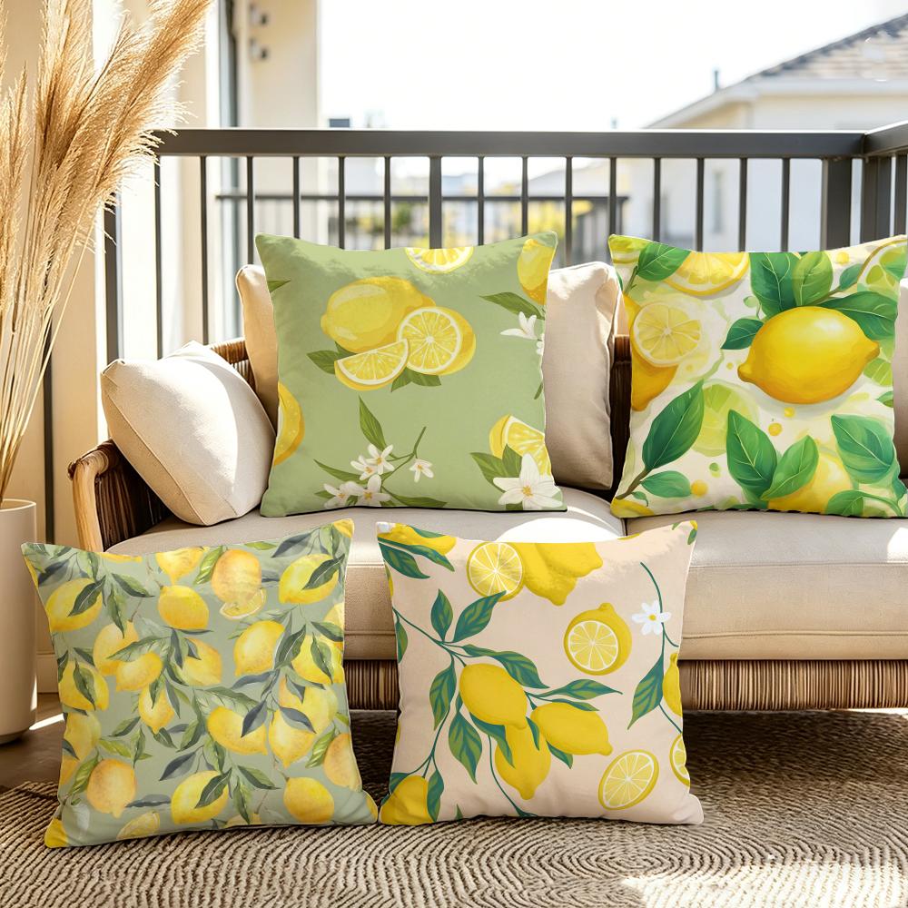 Lemon Fashion Cushion Cover Soft Plush Throw Pillow Cover DoubleSided Decorative Cushion Case Sofa Bedroom Home Decor