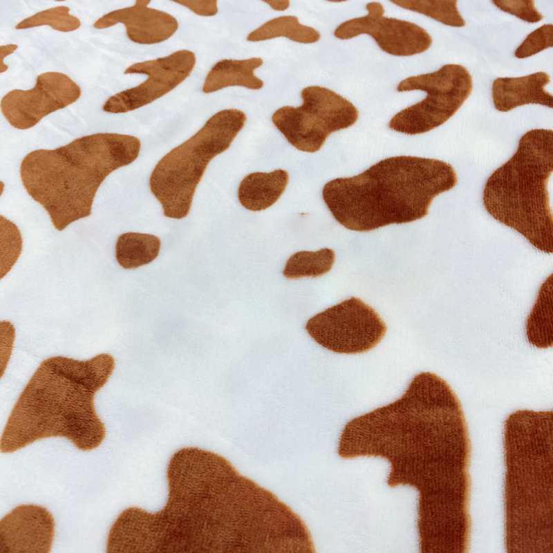 Tela de Terciopelo 100*160cm Lindo Patrón de Vaca Lechera Tela de Franela Suave Para Costura DIY Ropa de Cama Pijamas Manta para Mascotas Cojín de Sofá