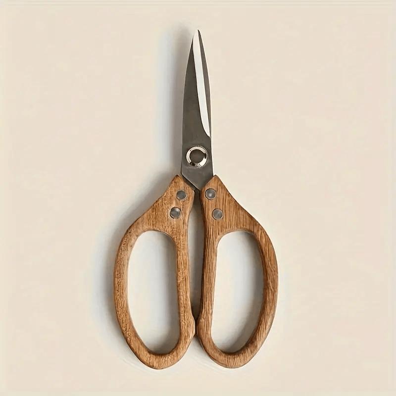 Heavy Duty Stainless Steel Kitchen Scissors Multipurpose Food Shears for Meat, Poultry Bones with Acacia Wood Handle