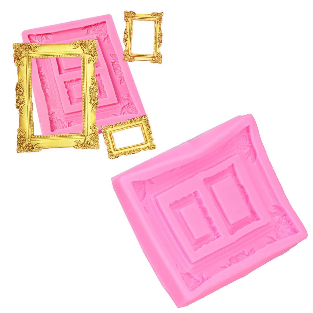 Silicone Mold Retro Photo Frame Picture Frame Fondant Cake Decoration Tool Chocolate Clay Mold