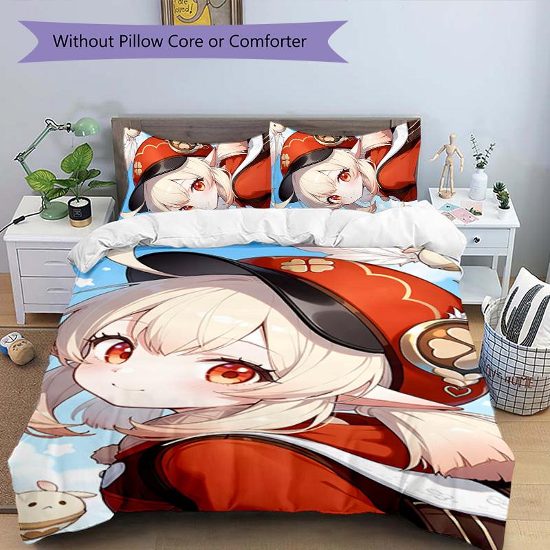 Klee 3pcs Bedding Set Duvet Cover Closure Includes 1 Duvet Cover & 2 Pillowcases for All Seasons Bedroom Home Dorm Decor