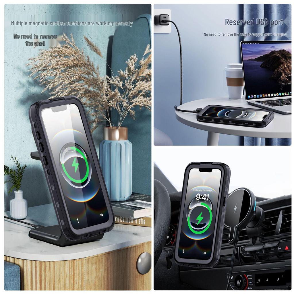 iPhone 16e Waterproof Drop-proof Full Coverage Protective Case for Outdoor Swimming